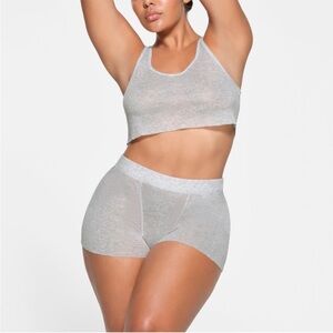 ✨NWT SKIMS Threadbare Rib Shorts Heather Grey 2X